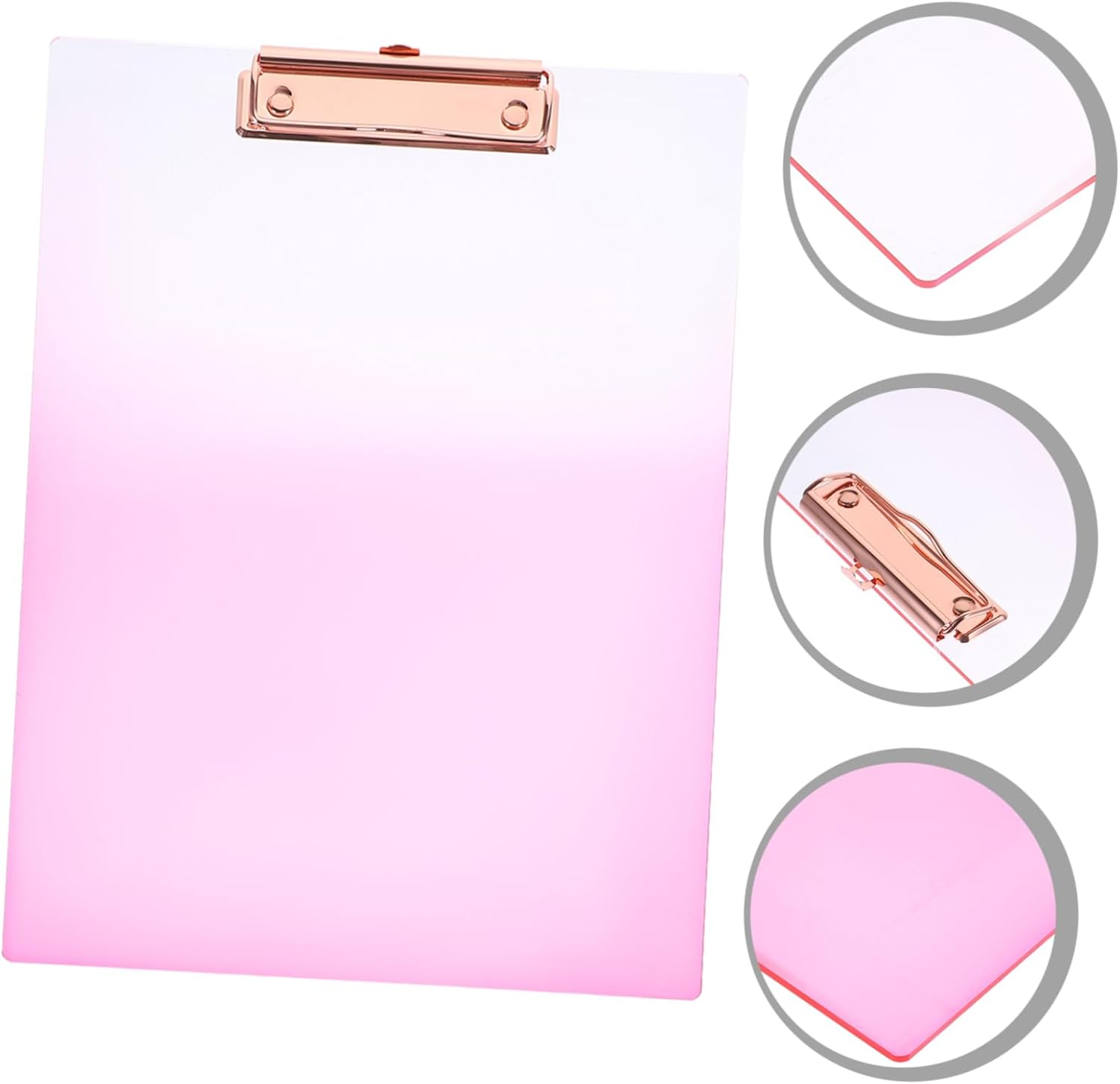 STOBAZA A4 Clipboard Storage Gradient Pink Writing Support Board Multi-Function File Organizer for Students and Office Supplies - Sky-Blue image number 7