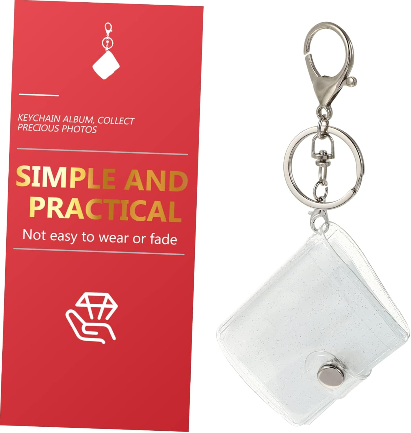 Abaodam 8Pcs Small Photo Album Mini Photo Storage Keychain for Anniversary and Wedding Cute and Key Holder for Boys and Girls image number 2