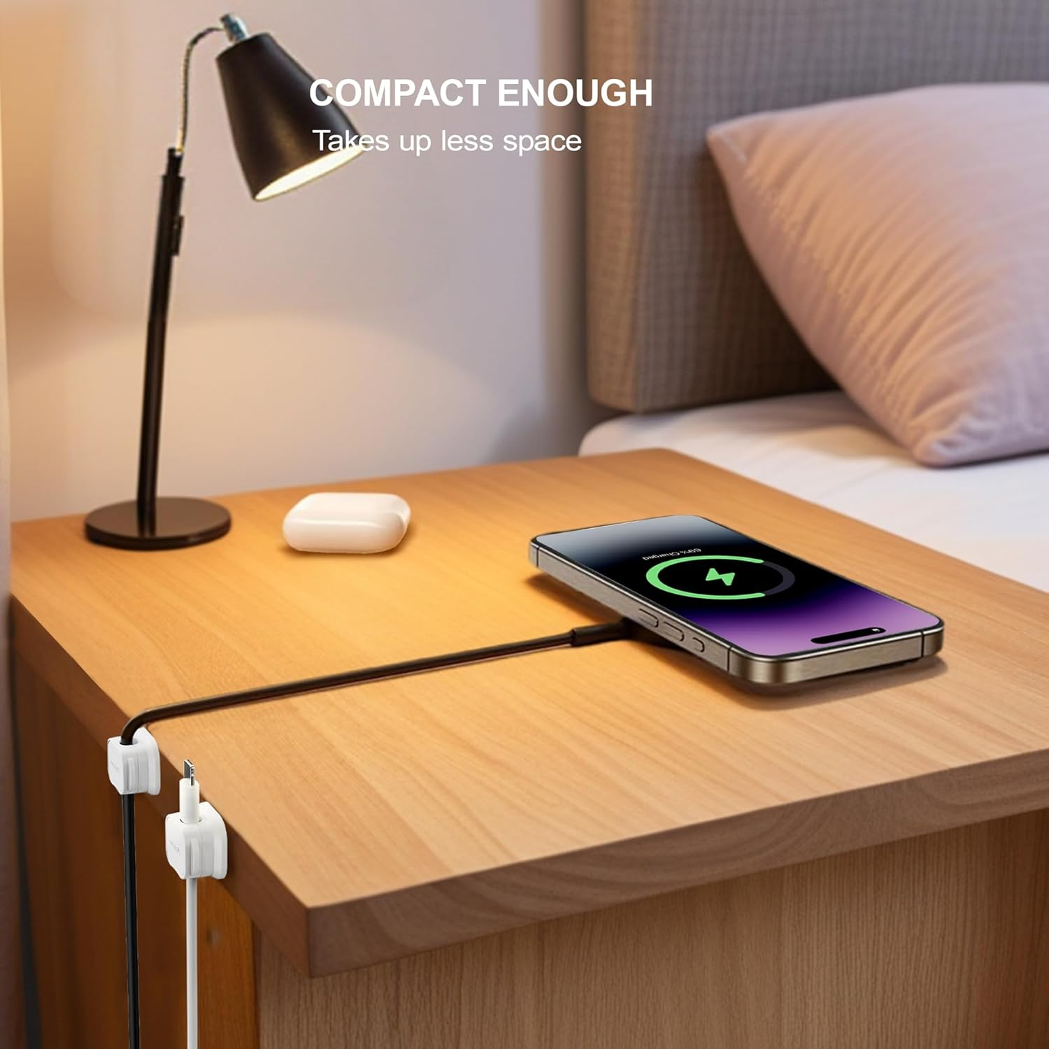 6 Pack Magnetic Cable Clip Organizer Cord Holder, Picozon Adhesive Cable Management, Wire Phone USB Charger Cable Holder Keeper Organizer for Car, Office Home Desktop, Wall, Night Table image number 4