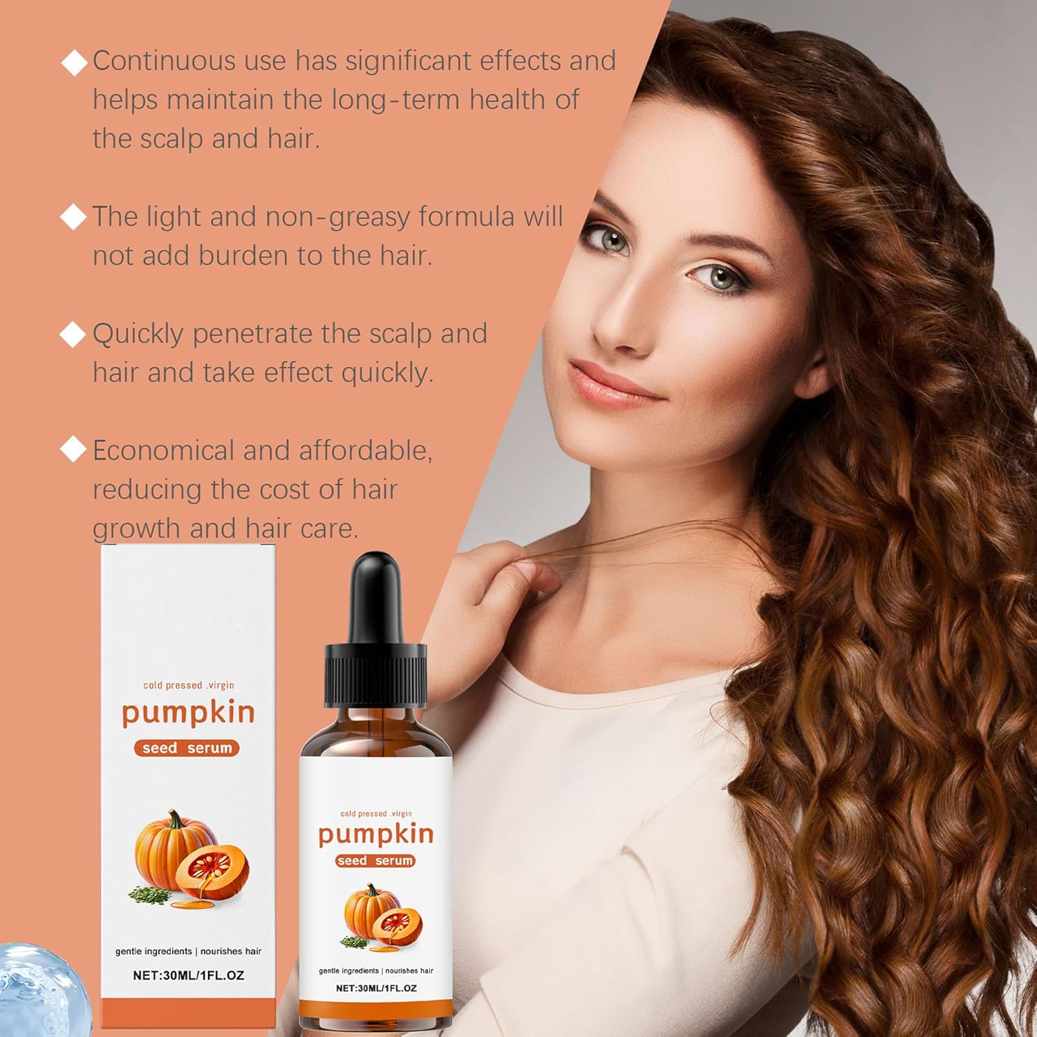 Hair Oil 50Ml Lightweight Moisturizing Serum for Dry, Frizzy & Damaged Hair | Frizz Control, Split End Treatment & Scalp Nourishment