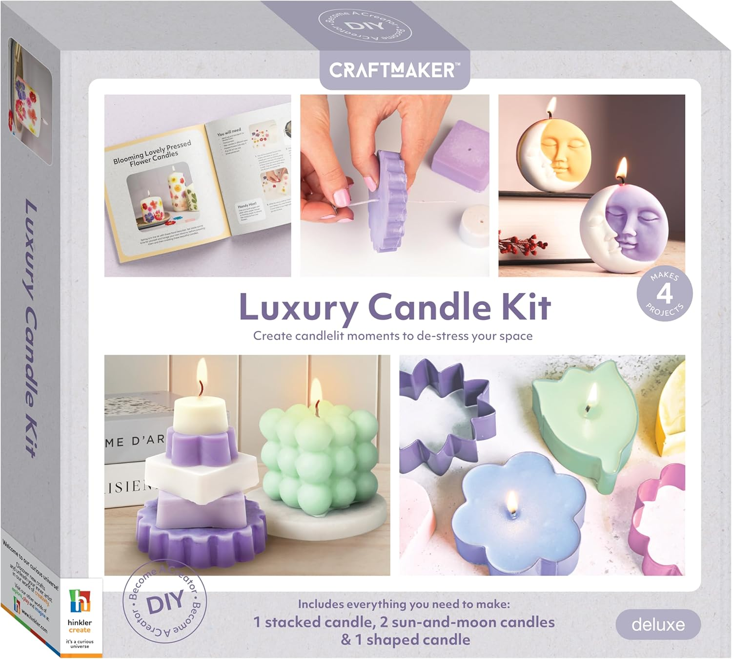 Craft Maker Luxury Candles Kit - DIY Candle Making for Adults - Wax and Moulds Included - Easy-To-Follow Projects - Creative Arts and Crafts - Luxury Gifts image number 4