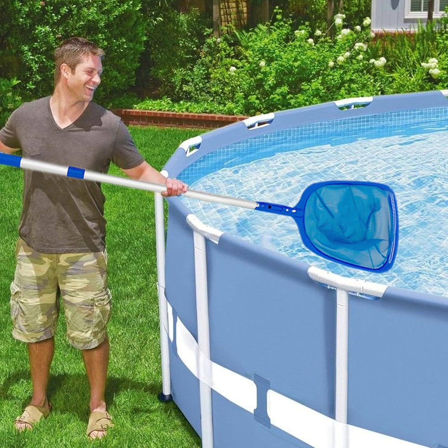 4 X Swimming Pool Cleaning Kit, Swimming Pool Cleaning Net with Adjustable Pole, Spa Pond Cleaning Tools, S-Urface Pool Net image number 3