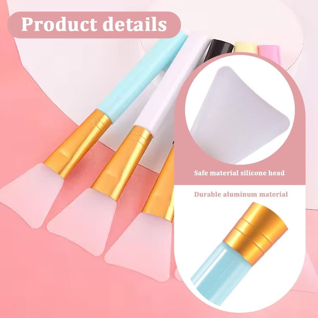 Pack of 6 Mask Brush, Face Mask Applicator, Silicone Face Mask Brush, Brush for Masks, for Face Mud, Clay Mask, DIY Modelling Mask, Body Lotion image number 2