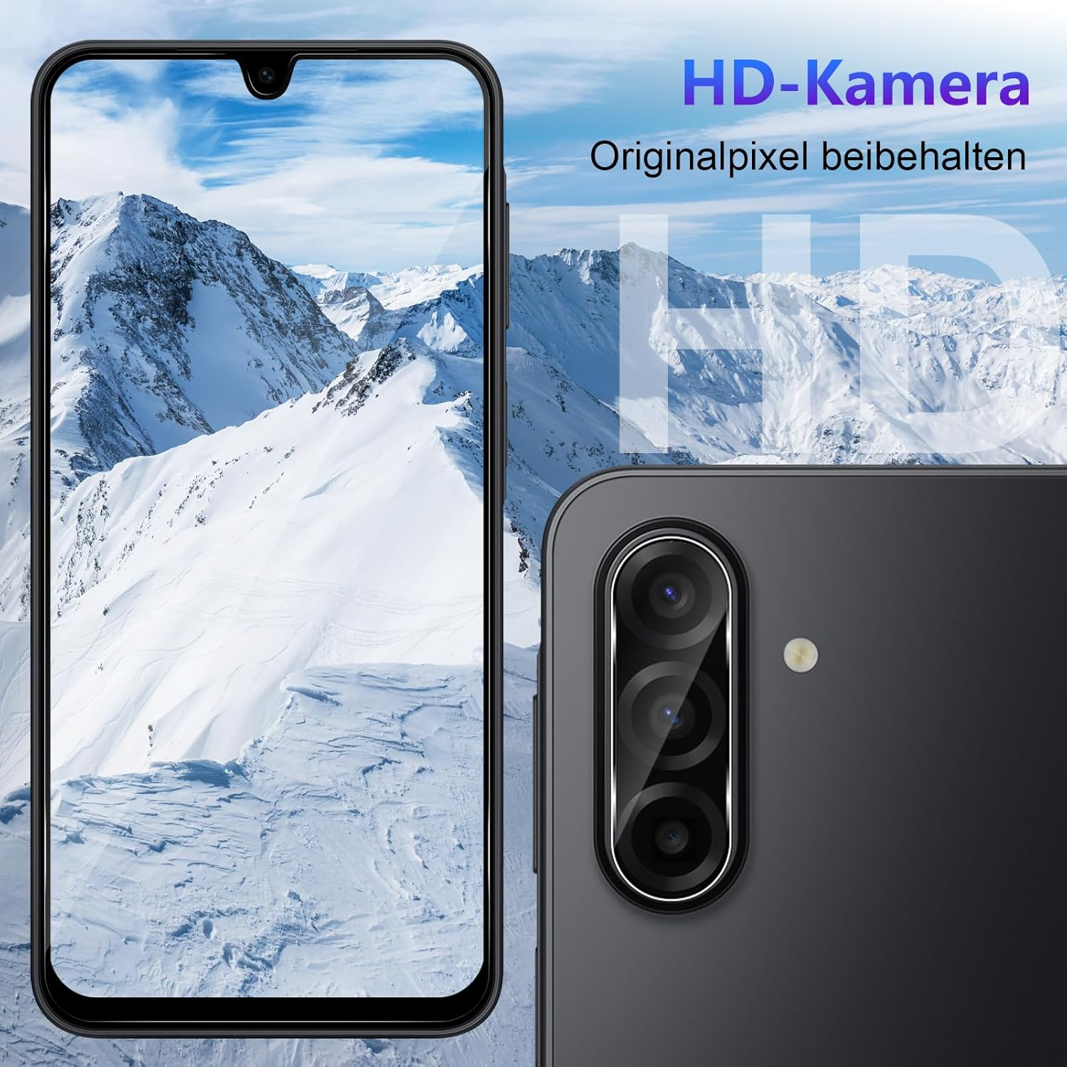 Yenwen Privacy Screen Protector for Samsung Galaxy A17 4G / 5G for Tempered Glass, 2 Pieces Privacy Screen and 2 Pieces Camera Protection, 9H Hardness Privacy Screen Protector Film anti Spy Privacy image number 1