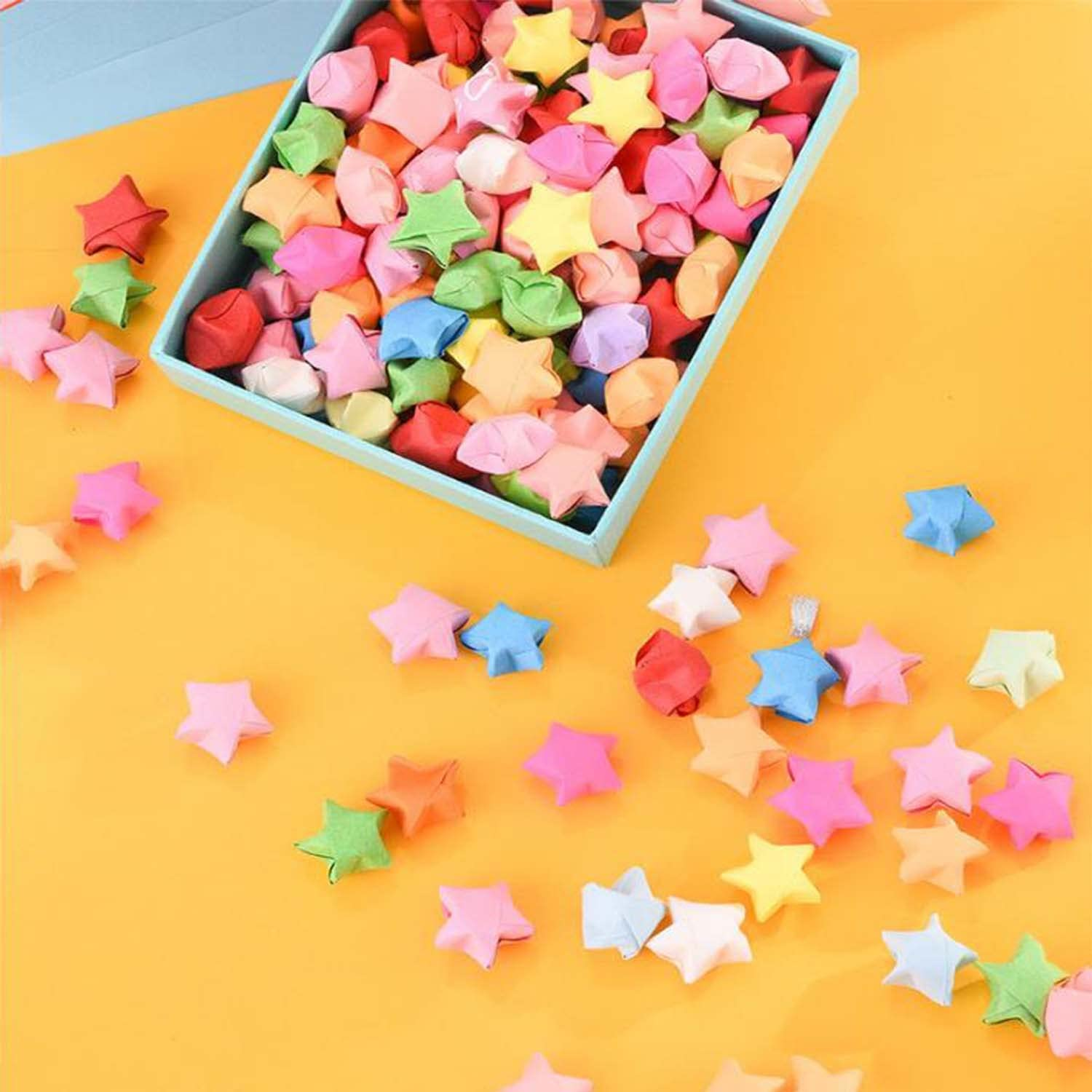 1000 Sheets Star Origami Paper ,20 Assortment Color Star Strip ,Double Sided Origami Stars Paper ,Solid Color Decoration Strips, DIY Hand Art Crafts image number 2