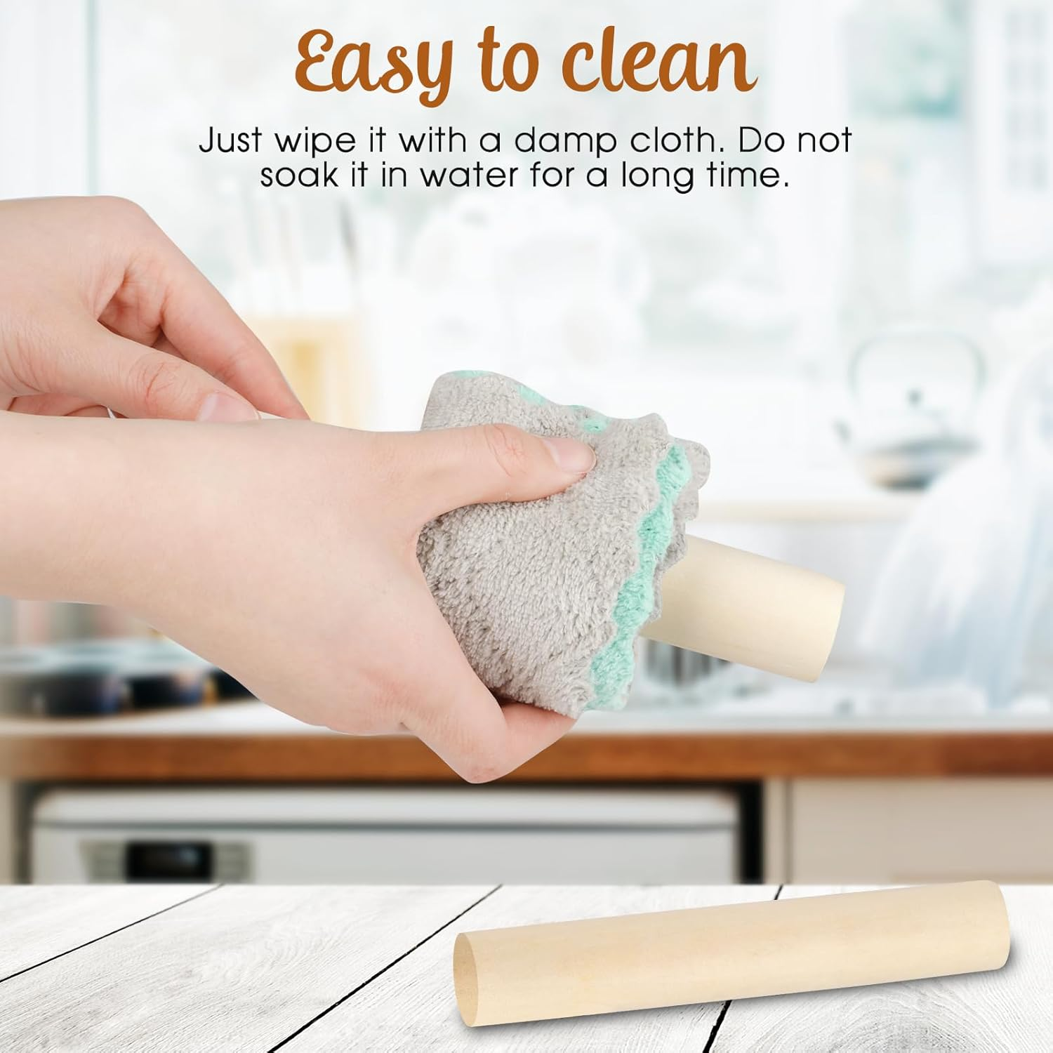 Small Wooden Rolling Pin, 3 Pack Classic Wood French Rolling Pins Mini Dough Roller Kitchen Utensil Tool for Baking Fondant, Pasta, Bread, Crust, Pastry, Cookie, Pizza, Pie, Cylinder Design (6.3 Inch)