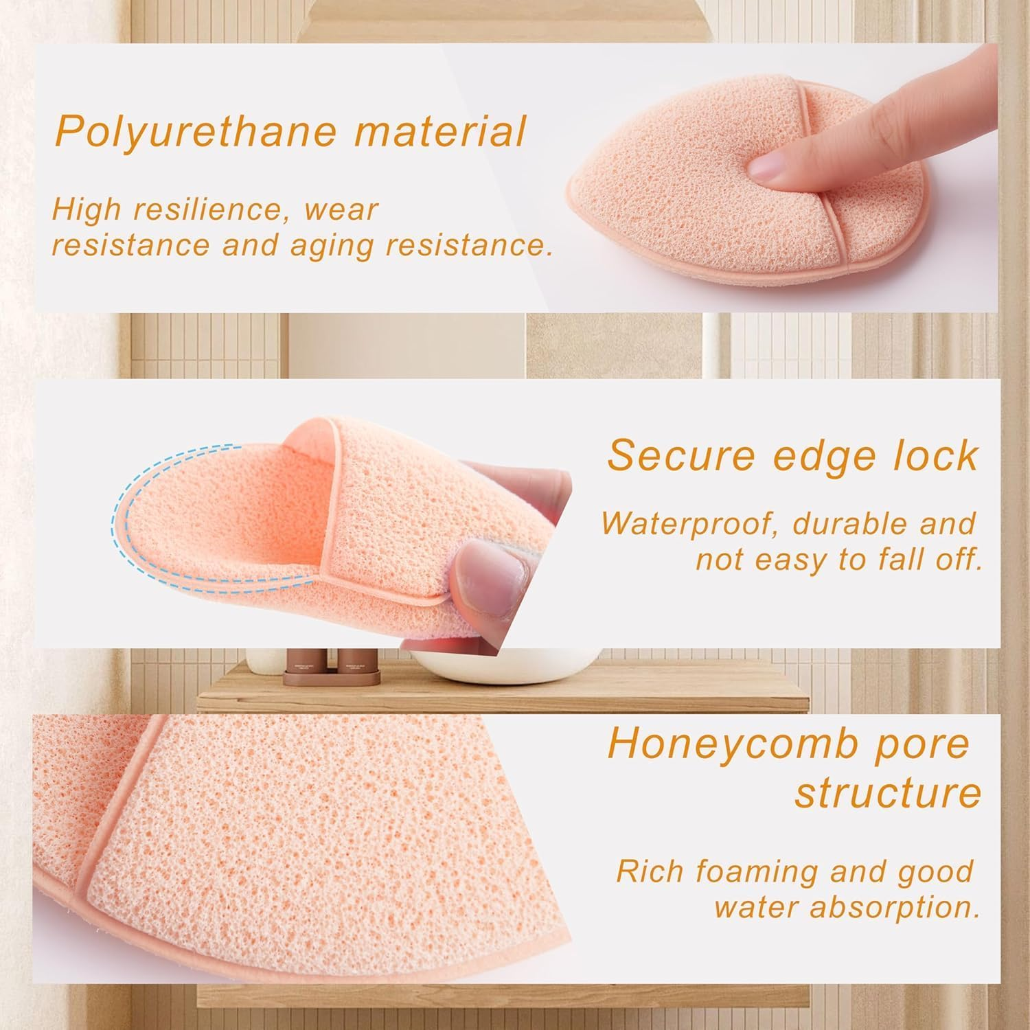 Fokmuaex 8 PCS Konjac Bathing Sponges &ndash; Facial Sponge for Deep Pore Cleansing, Blackheads & Dead Skin Remover, Daily Face Cleansing Tool (Individually Packaged) image number 4