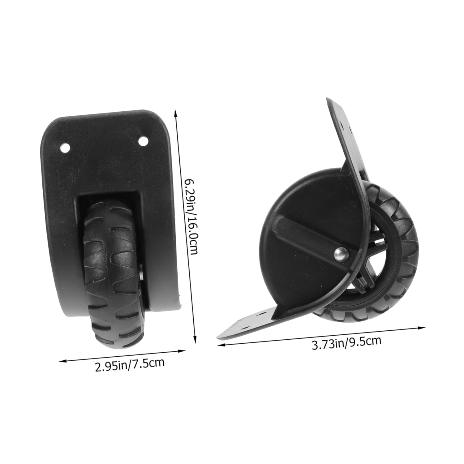 FELTECHELECTR 2 Pairs Black Luggage Repair Wheels Suitcase Spinner Replacement Accessories Suitable for Travel Bags Sturdy Directional Tank Wheels image number 3