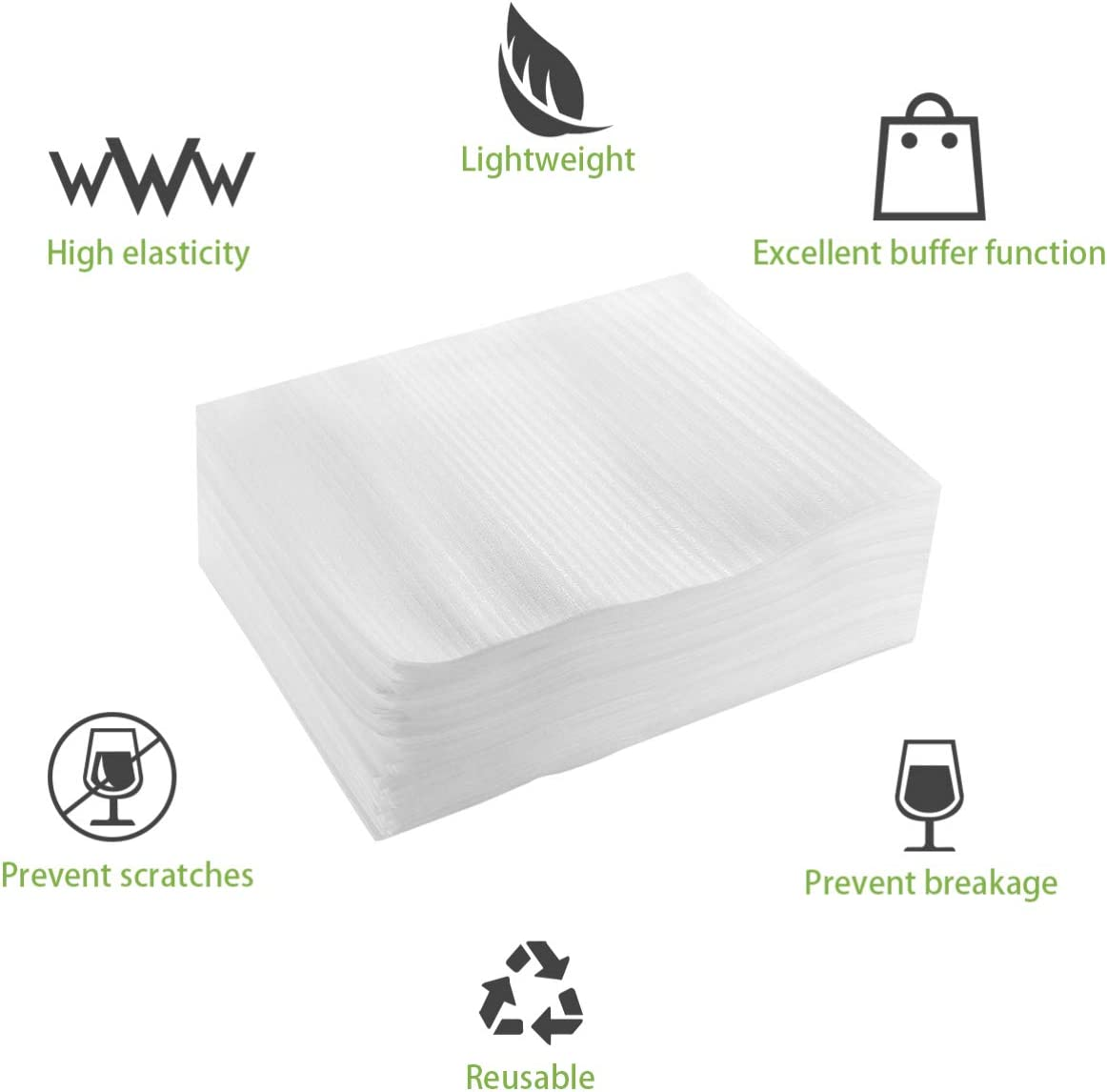 Mailers Poly Bags Foam Pouches Foam Wrap Sheets: 100PCS Packing Foam Cushioning Foam Padding for China Dish Plates Mugs Packing Supplies 20X25Cm Honeycomb Packing Paper image number 5