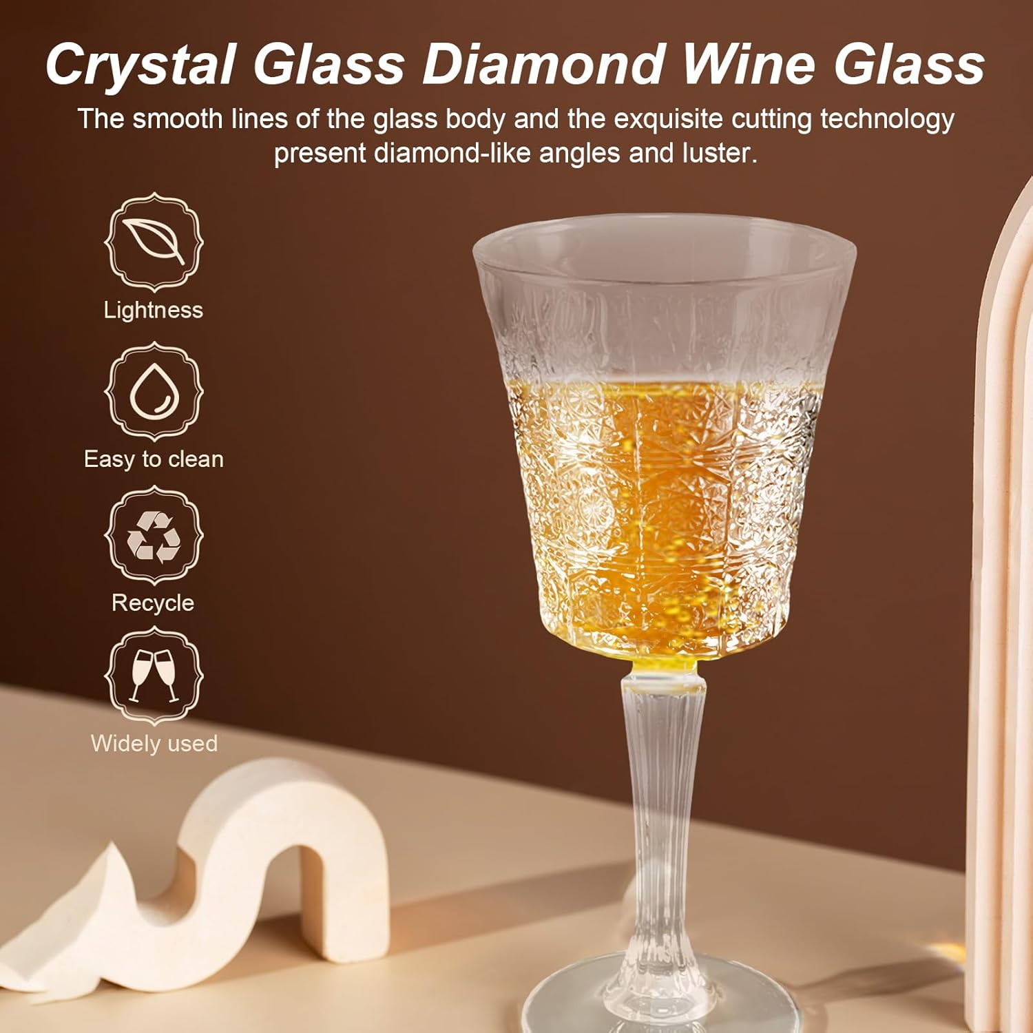 Tefrine Set of 6 Crystal Champagne Flutes Elegant Wedding Toast Flutes 9Oz Perfect for Celebrations Mimosa Wine Glasses image number 4