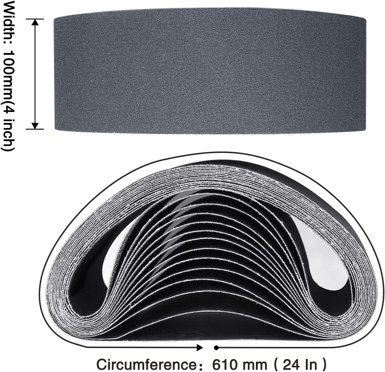 Sruhrak Sanding Belt 100 X 610Mm- 12 Pcs Silicon Carbide Sanding Belts 2 X 60/120/240/400/600/800 Assorted Grits High Performance Silicon Carbide Abrasives for Knife Sharpening and Metalworking image number 4