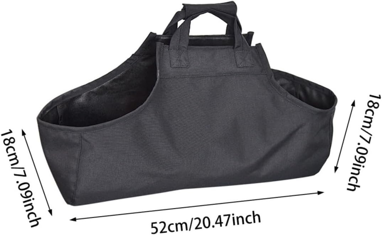 JECOMPRIS Wear-Resistant Firewood Tote Bag with Handle Strap Oxford Cloth Wood Carrier for Camping Outdoor Fireplace Storage Capacity Canvas Design image number 2