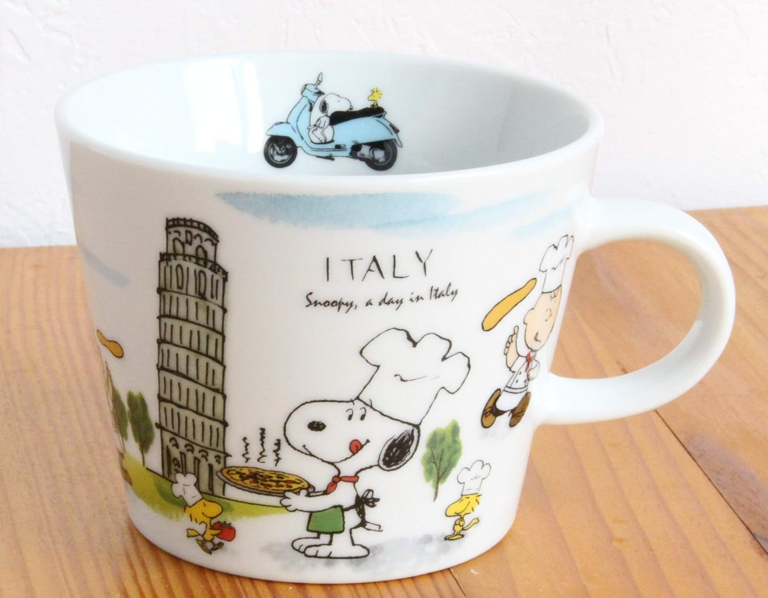 Snoopy World Travel Mug, Italy, Capacity: Approx. 12.5 Fl Oz (370 Ml), Mug 3870048