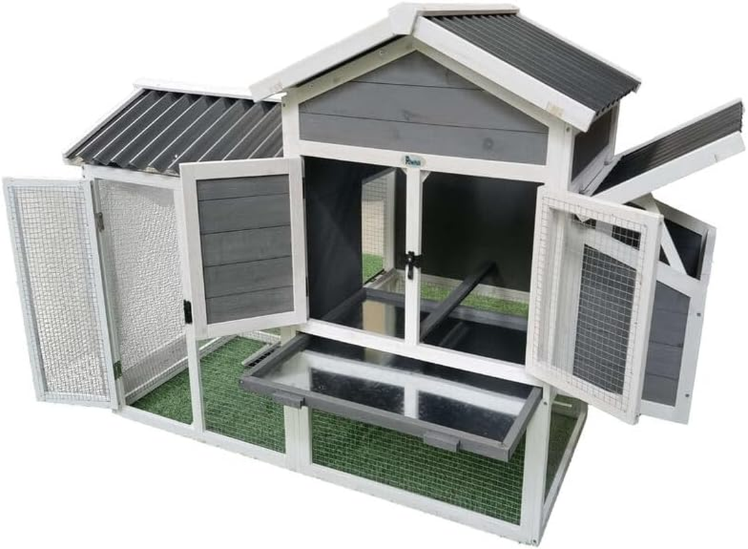 Pawhub Extra Large Wooden Chicken Coop Rabbit Hutch Hatch Box with Run image number 1