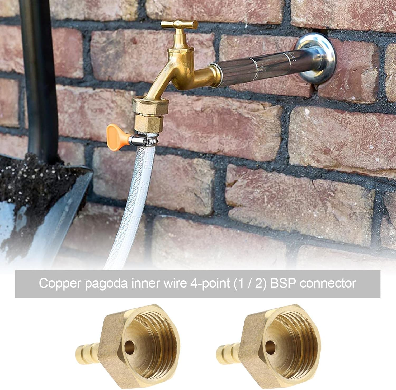 Emsea 2PCS 6Mm to 1/2 Inch BSP Female Thread Barb Brass Fitting Connectors Hose Barbed Joint Adapter Coupler for Fuel Air Gas Water Oil image number 3