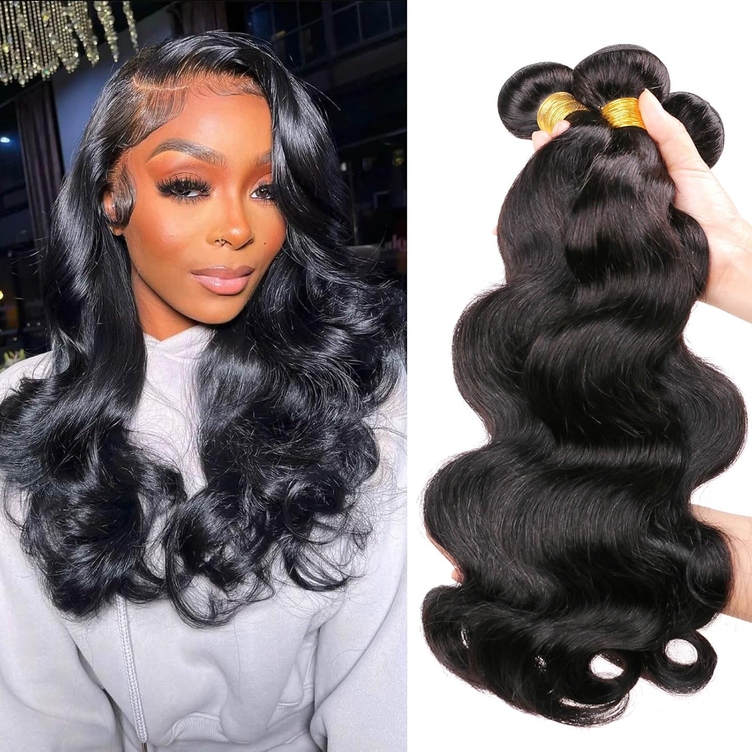 Daimer Ombre Human Braiding Hair 20 Inch Water Wave Bulk Human Hair for Braiding 2 Bundles/Pack 100 G Brazilian 100% Unprocessed Bilk Human Hair Honey Blonde Braiding Hair for Boho Braids (4/27)