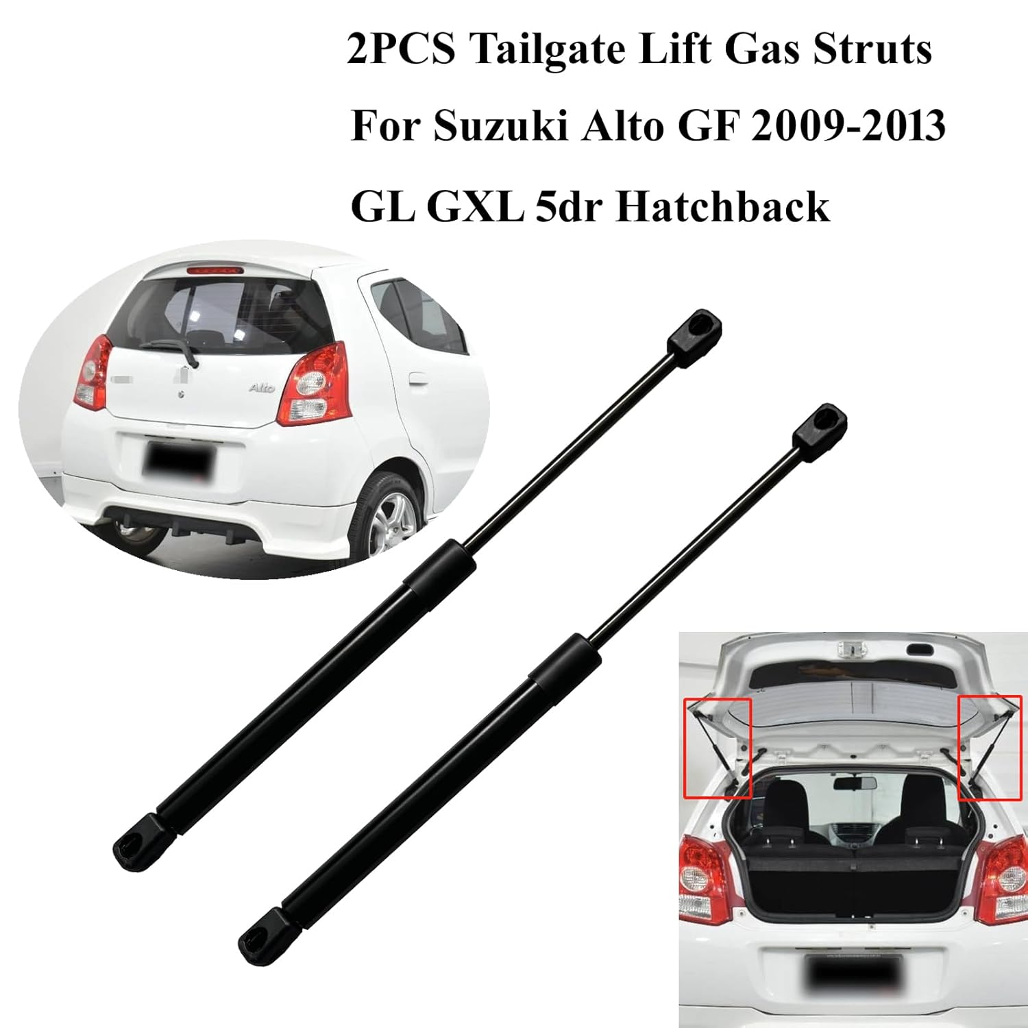 2 Tailgate Boot Gas Struts Fit for Suzuki Alto GF 2009-2013 GL GLX 5Dr Hatchback Rear Hatch Door Trunk Lid Liftgate Lift Support Shock Springs image number 3