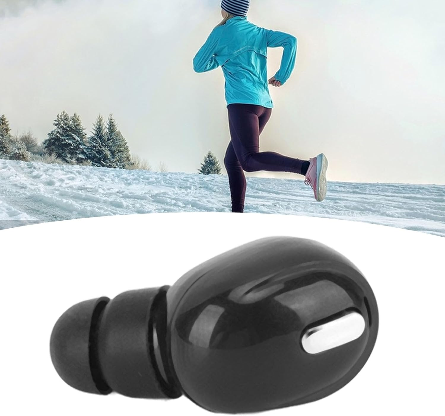 QANYEGN Single Bluetooths Earbud, Ear Wireless Bluetooths Headphone, Smallest in Ear Headphone for Sports Workout Work and Sleep (Black)