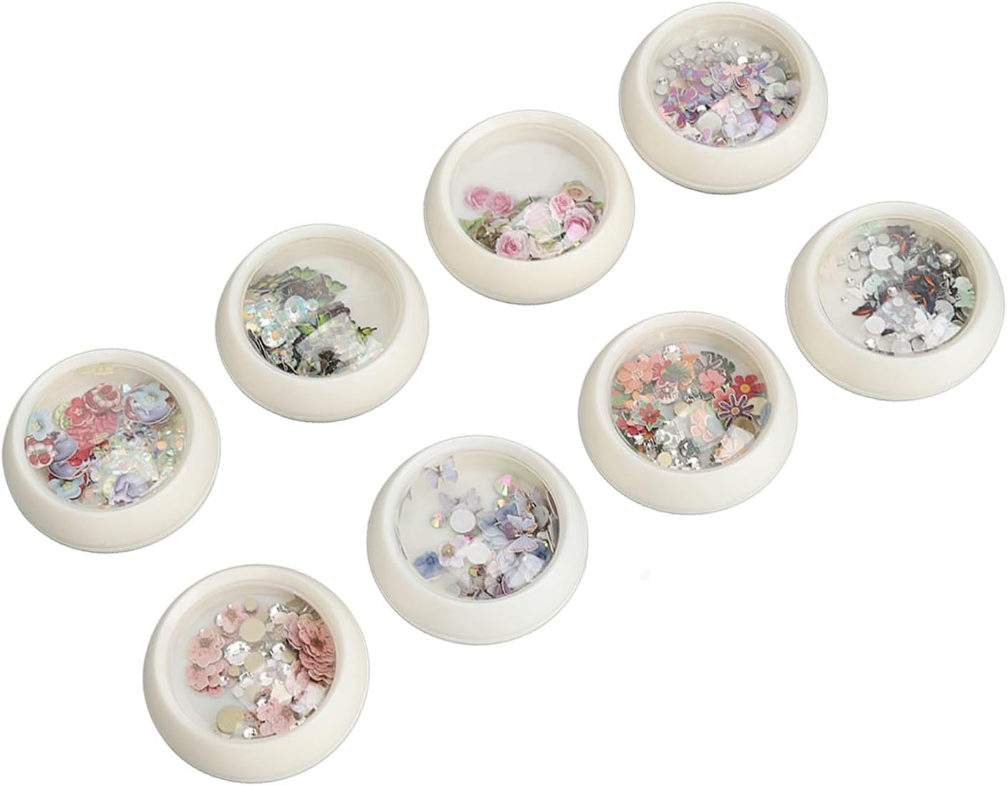 8Pcs Colorful Resin Nail Sequins Glitter Flakes DIY Design for Manicure Decorations