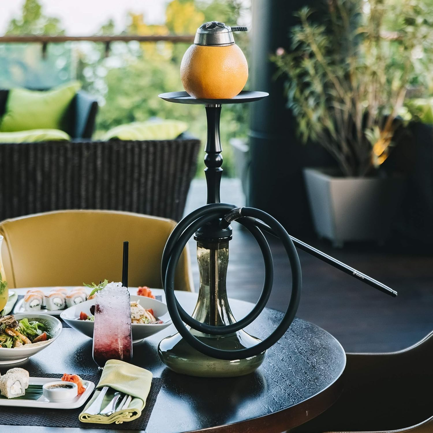 Silicone Hose 72In with Aluminium Handle & Anti-Flex Spring &ndash; Durable Flexible Tube (Black) image number 3