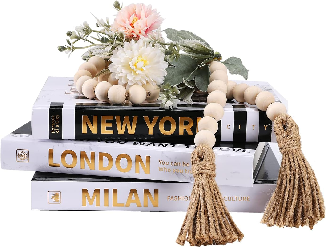 Decorative Books for Home Decor,3 Piecestravel Themed Decorative Books Set,Real Hardcover Decor Books,For Any Table or Shelf/Living Room/Bedroom/Entryway(Black and White)