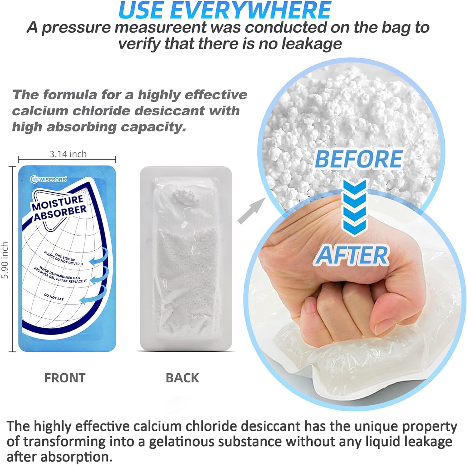 Wisesorb 25 Gram Moisture Absorbers, 20 Packs Dehumidifier Bags for Bathrooms, Basements, Rvs, Humidity Packets for Closet image number 2