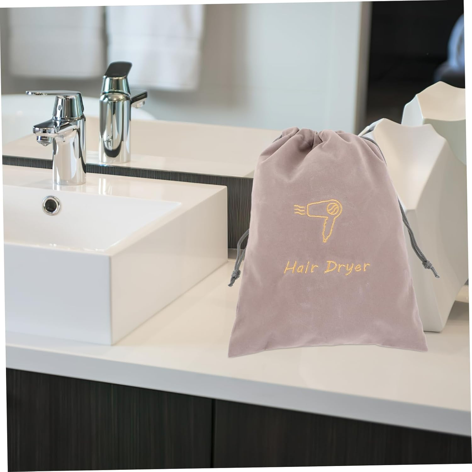 FRCOLOR 3Pcs Drawstring Storage Bag Travel Pouches Hair Dryer Travel Case Fabric Bag