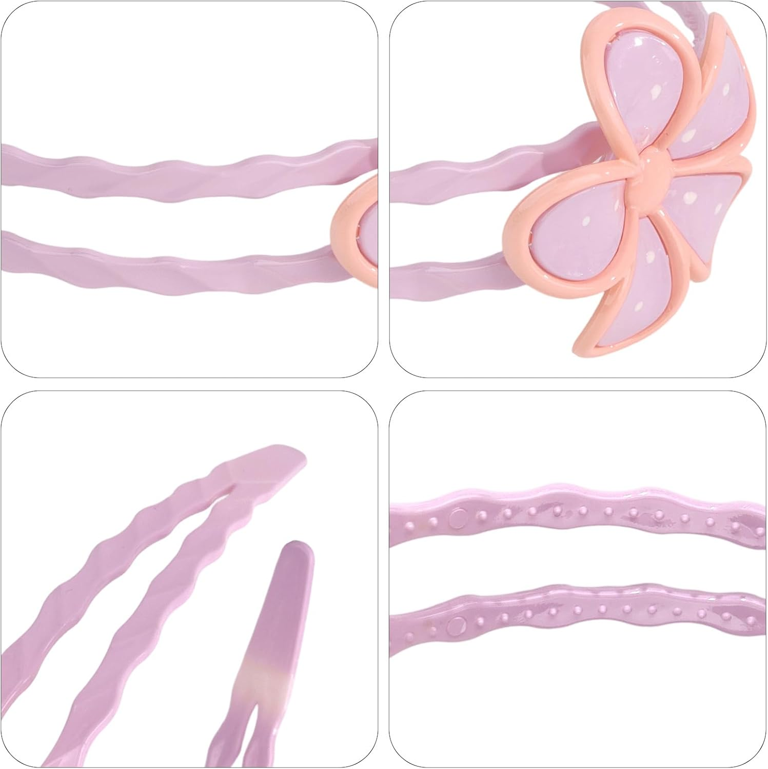 Bumlofa Pack of 3 Flower Shaped Rubber Hair Wreaths in Fruit Gum Colours with Teeth - Pink, Purple, Yellow image number 5