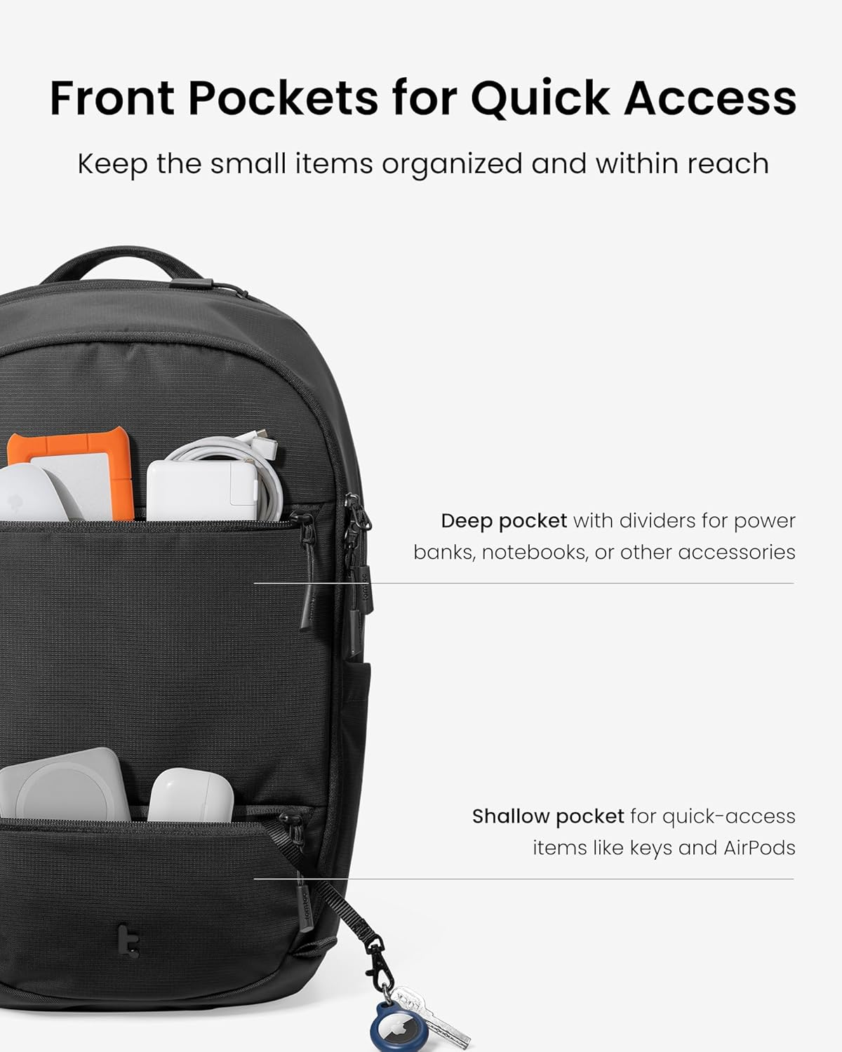 Tomtoc 16-Inch Laptop Backpack, 22L Lightweight Daypack with Dual-Access Design, Protective Organised Work Bag for Office, Daily Commute, Weekends & Everyday Carry image number 2