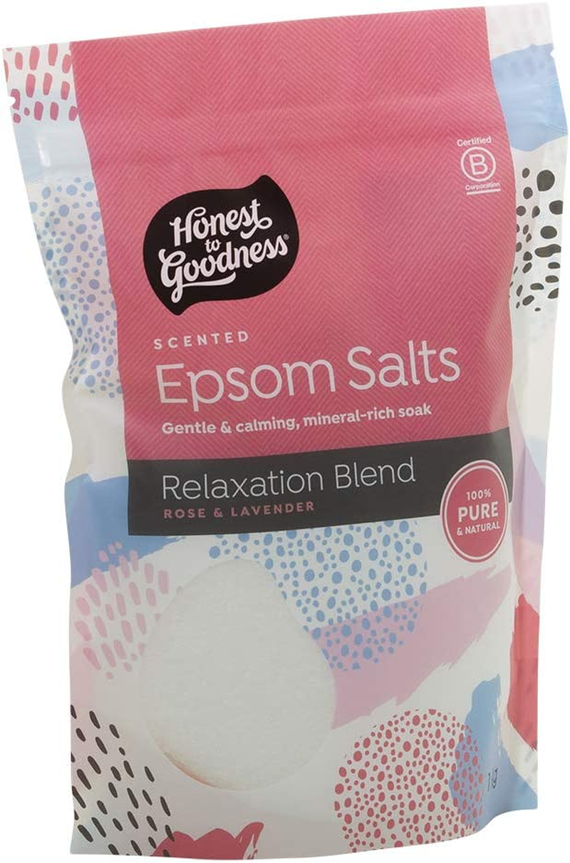 Honest to Goodness Epsom Salt - Relaxation Blend 1KG, 1Kg - Luxurious Blend of Aromatic Essential Oils, Relax with the Delicate Scent of Rose and Lavender. (Pack of 2) image number 1
