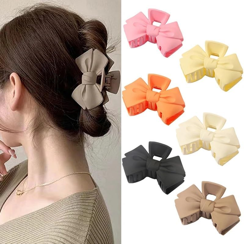Hair Claw Clips Simple and Fashionable Frosted Plastic Bow Hairpin for Women Curly Hair Shark Clip Hairpin Headdress Hair Accessories