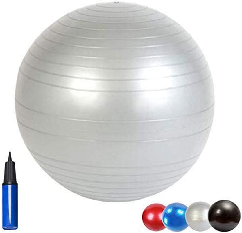 HCE Gym Ball, Balancing Yoga Ball Chair Stability Commercial Swiss Pilates Birthing Ball, Anti-Burst Heavy-Duty Extra Thick Exercise Ball - Slip-Resistant 300Lbs Home & Gym Workout - Free Pump