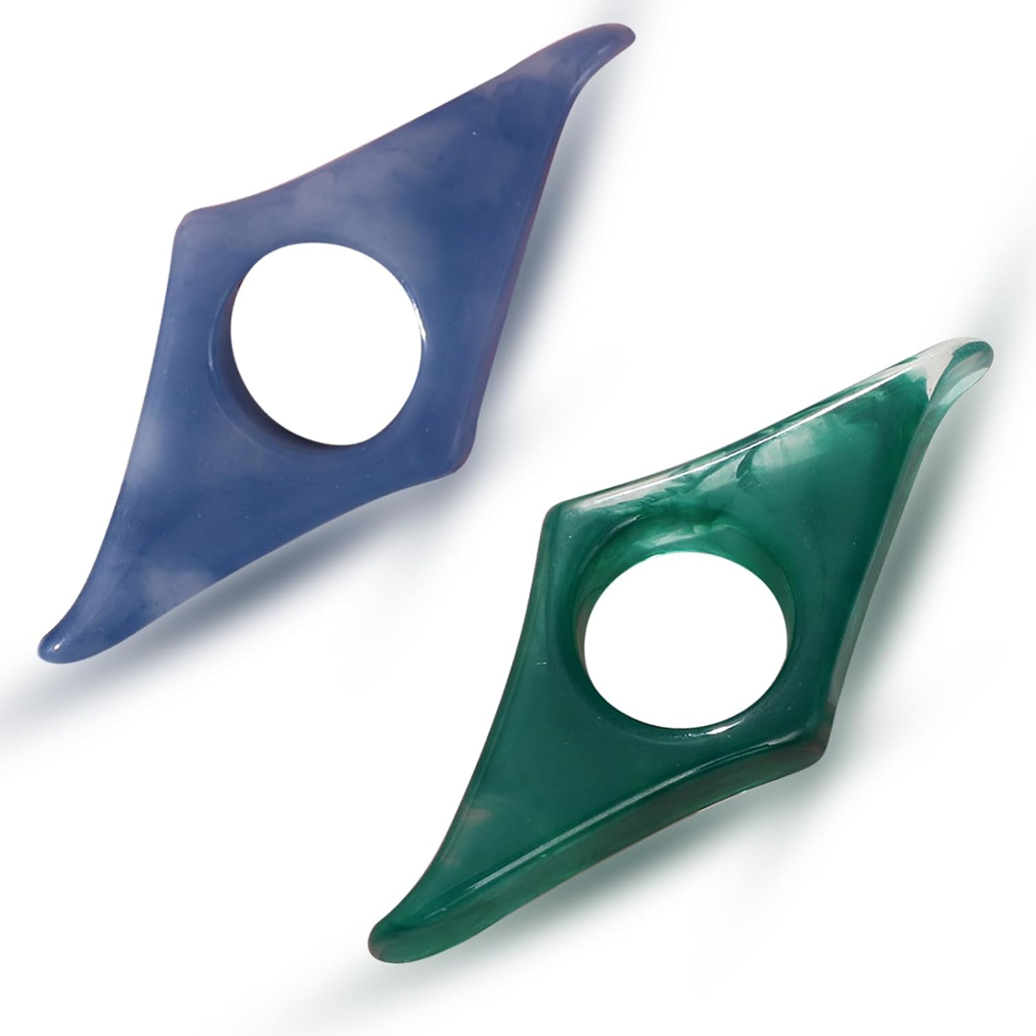 2Pack Thumb Page Holder, Energy Pattern Thumb Bookmark, Book Opener, Book Finger Page Holder for Reading Lovers (Blue and Green)