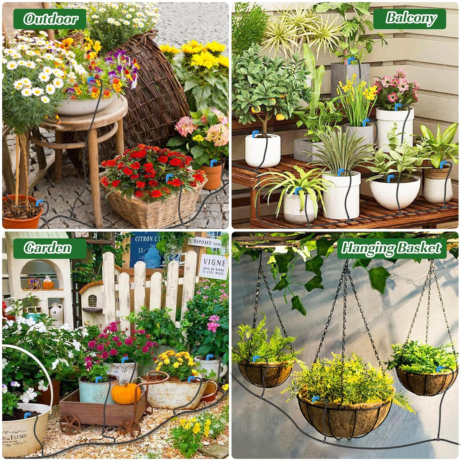 Solar Drip Irrigation System for Garden Indoor/Outdoor Gardening System DIY Automatic Drip Irrigation System for Drip Hose Irrigation with 9 Irrigation Programs and Anti-Siphon Function image number 2