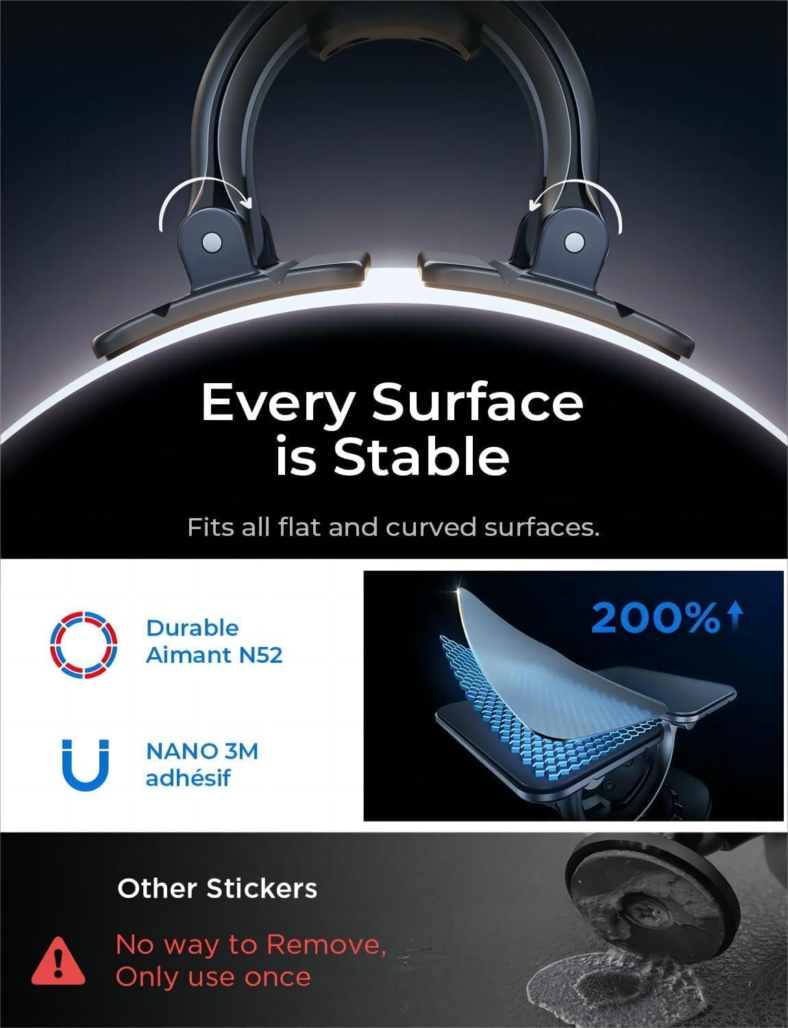 LISEN for Magsafe Car Mount [24 Strong Magnets] Magnetic Phone Holder Car Magsafe Phone Holder Mount [360&deg;Rotation Car Phone Mount] Car Accessories for Iphone 17 Pro Max 16 15, Pixel 10 Pro XL image number 1