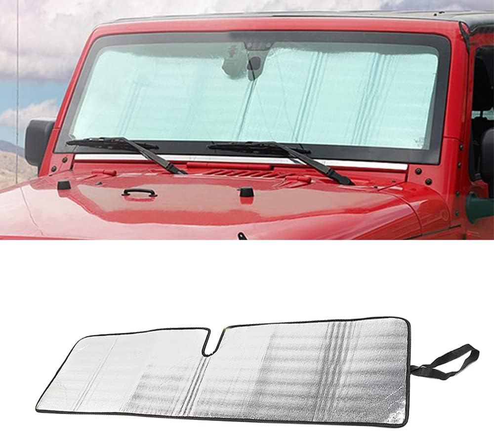MAX COOL Windshield Sunshade Sun Shade Heat Shield Sun Visor Mat Suitable for Jeep Wrangler JK JKU 2007-2018 image number 1