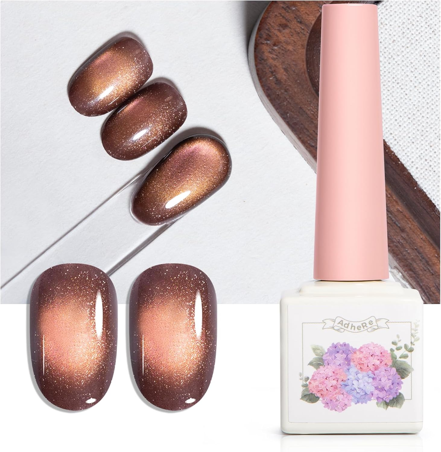 ADHERE Medieval Collection - 12Ml Dark Blue Cat Eye Gel Nail Polish 1Pc Holographic Magnetic Gel Polish, Soak Off, for Manicure Salon DIY at Home (Moon Phase)