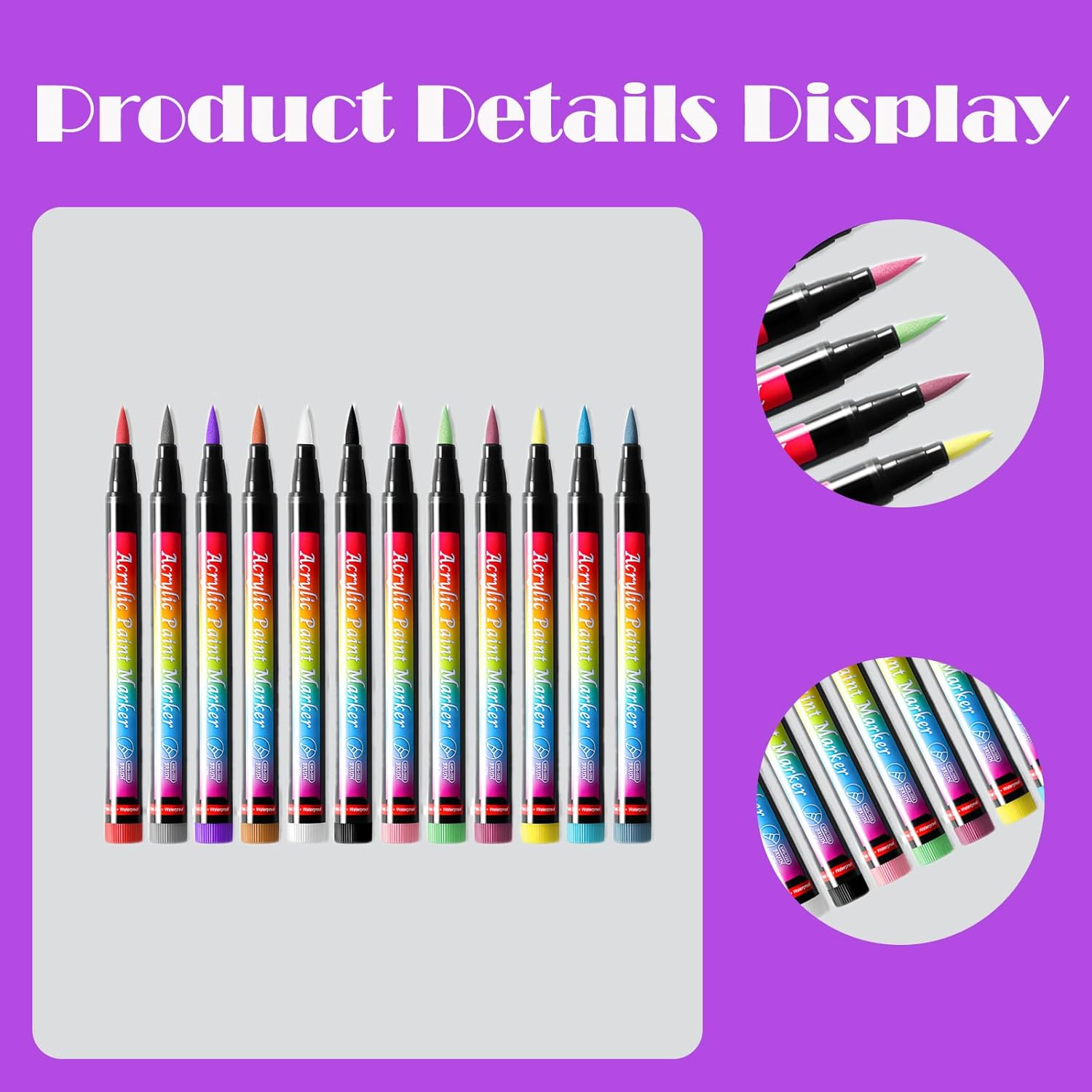 12 Nail Art Pens, Safe Nail Art Marks for Girls, Nail Art Pens for Girls to Wash, Suitable for Children'S Manicures, Diy Handicrafts, Party Activities, Non-Toxic and Easy to Use