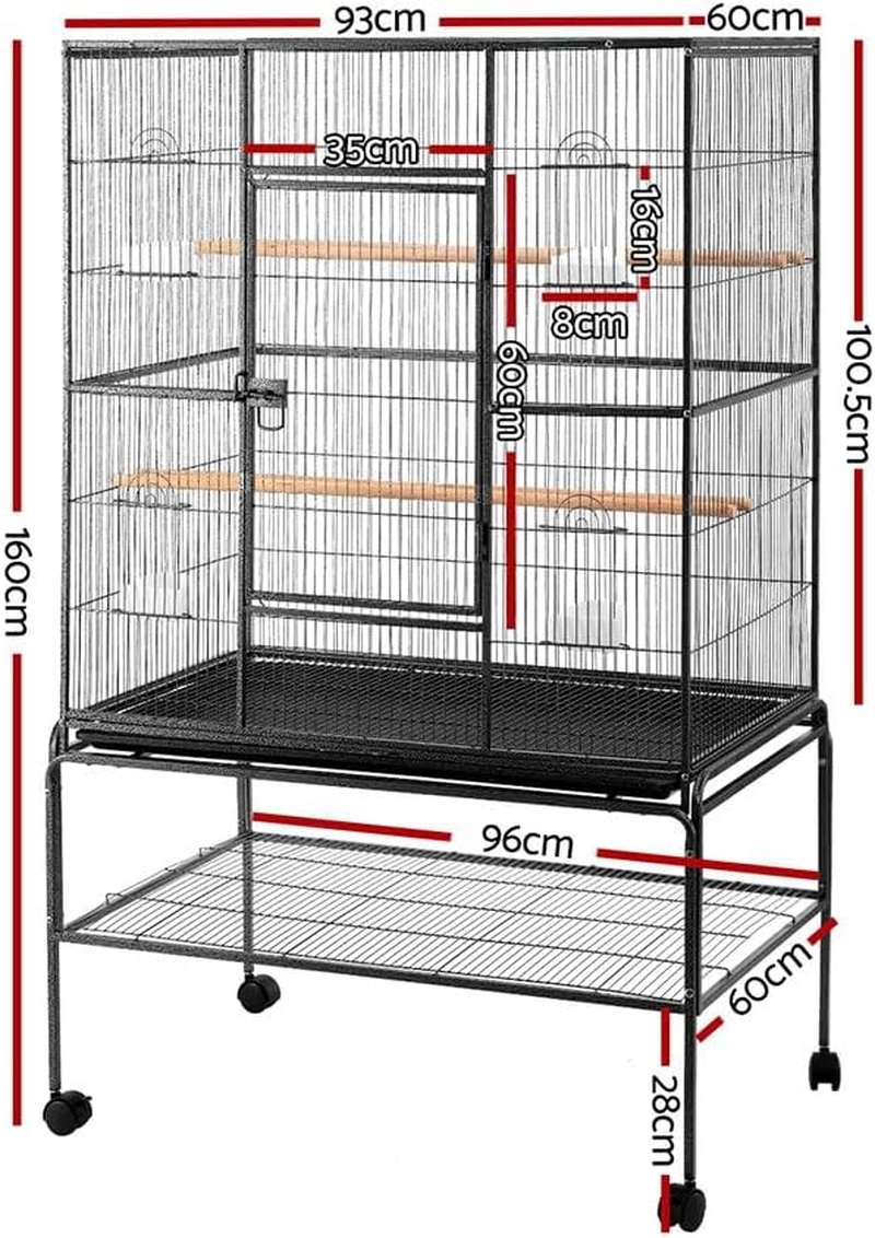 I.Pet Bird Cage Large Cages 160Cm Parrot Aviary Stand-Alone Budgie Wheels Castor image number 1