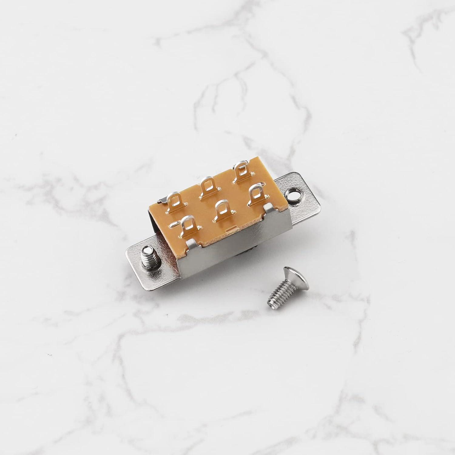 Emagtech 2Pcs Slide Selector Switch with 4X Screws Compatible with Fender Jaguar/Jazzmaster Toggle Switch Guitar Accessories Metal image number 2