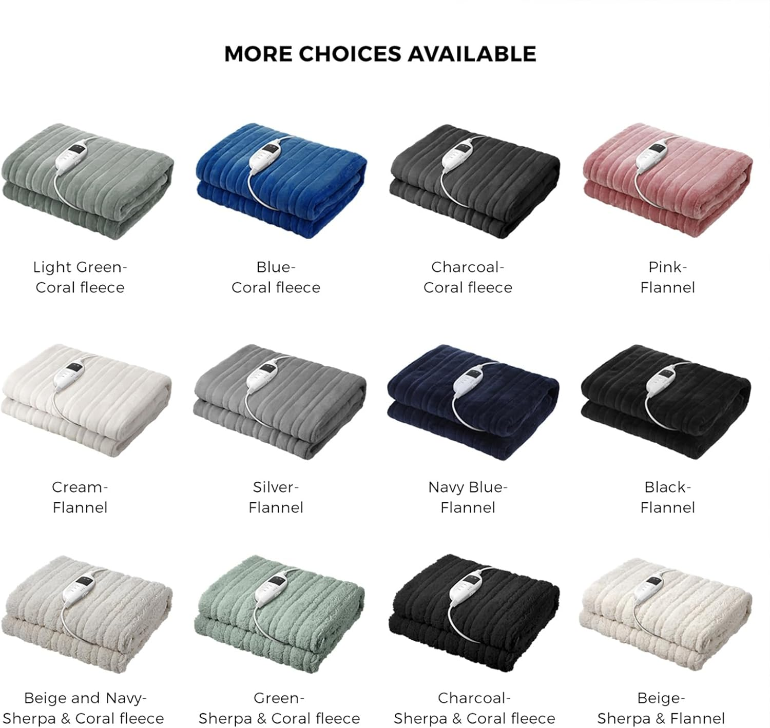 Electric Throw Rug with Flannel Fabric 9-Hour Timer Snuggle Blanket Overheat Protection Adjustable 9 Heat Washable Single Controler Navy Blue image number 6