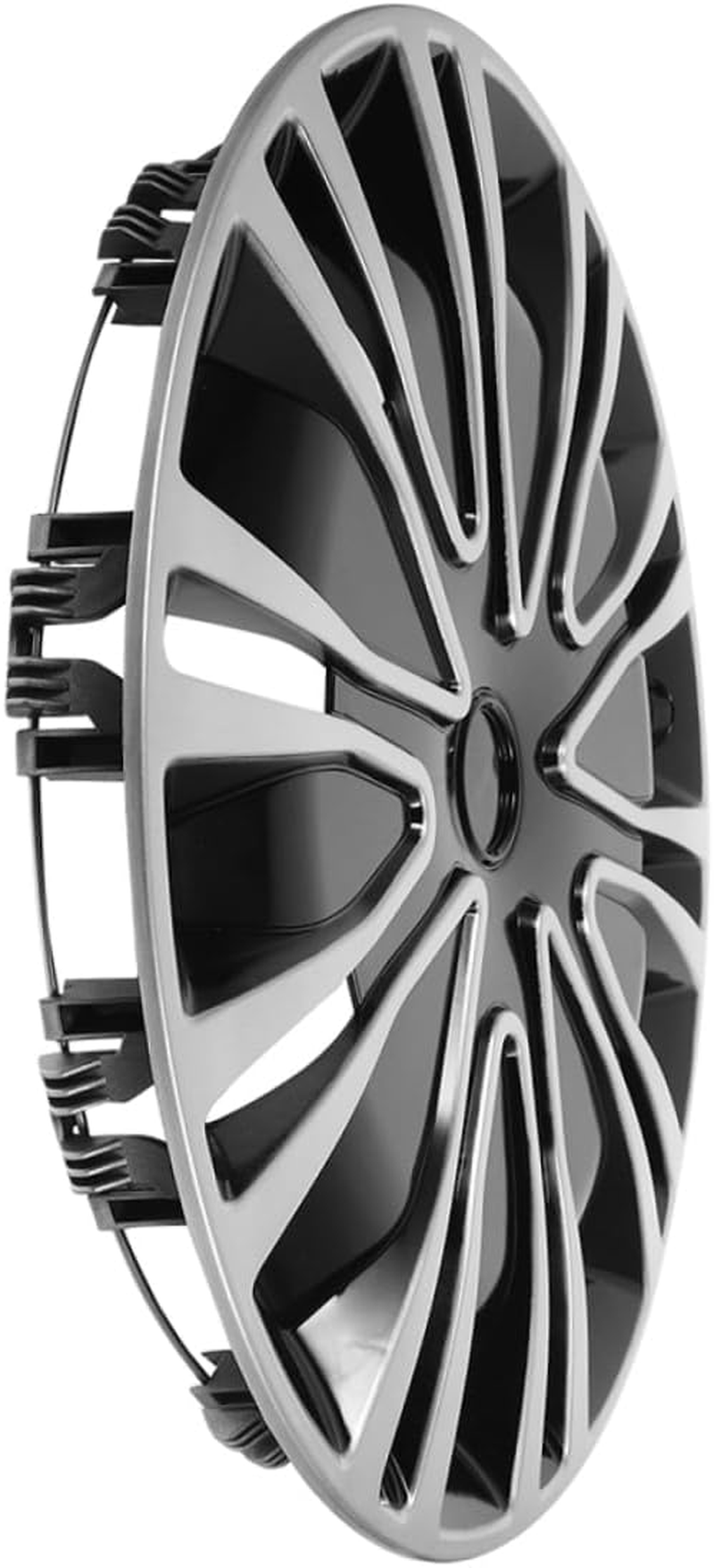 GETAJGHSD 16-Inch Automotive Wheel Hub Cover Rim Cap Silver Black Universal Decorative Hubcaps for Cars Vehicle Wheel Rim Covers