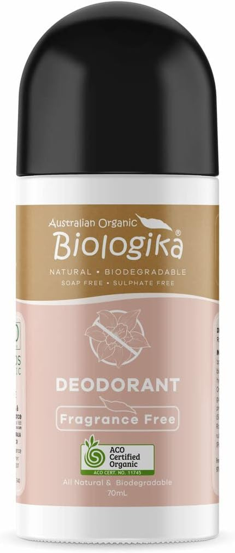 Biologika Organic Fragrance Free Deodorant Roll on 70 Ml