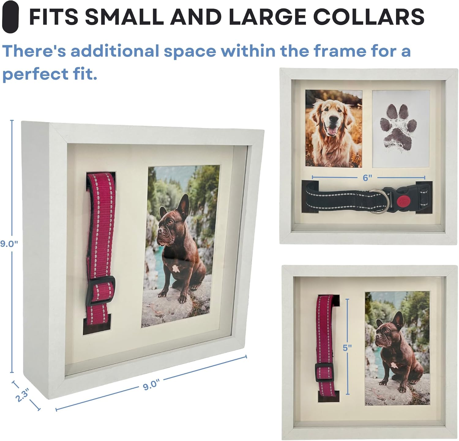 Pet Memorial Dog Picture Frame, 4 Customizable Displays, 9X9, Paw Print Kit for Dogs, Pet Memorial Gift for Dogs, Loss of Dog Sympathy Gift, Pet Paw Print Impression Kit (White) - Brown image number 4