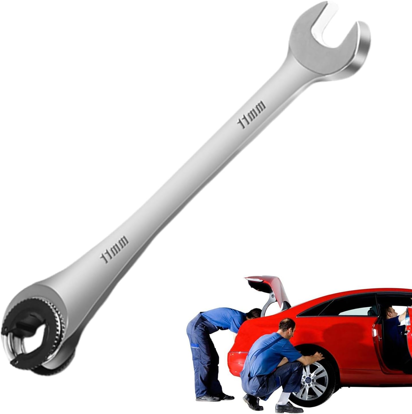 Ratcheting Tube Spanner &ndash; Plum Wrench Set, Duals-End Repair Gear, Oil Hose Opener | Flare Nut Adjustment Tool Kit, Rotating Socket Maintenance Accessory, Garage Mechanic Equipment Use