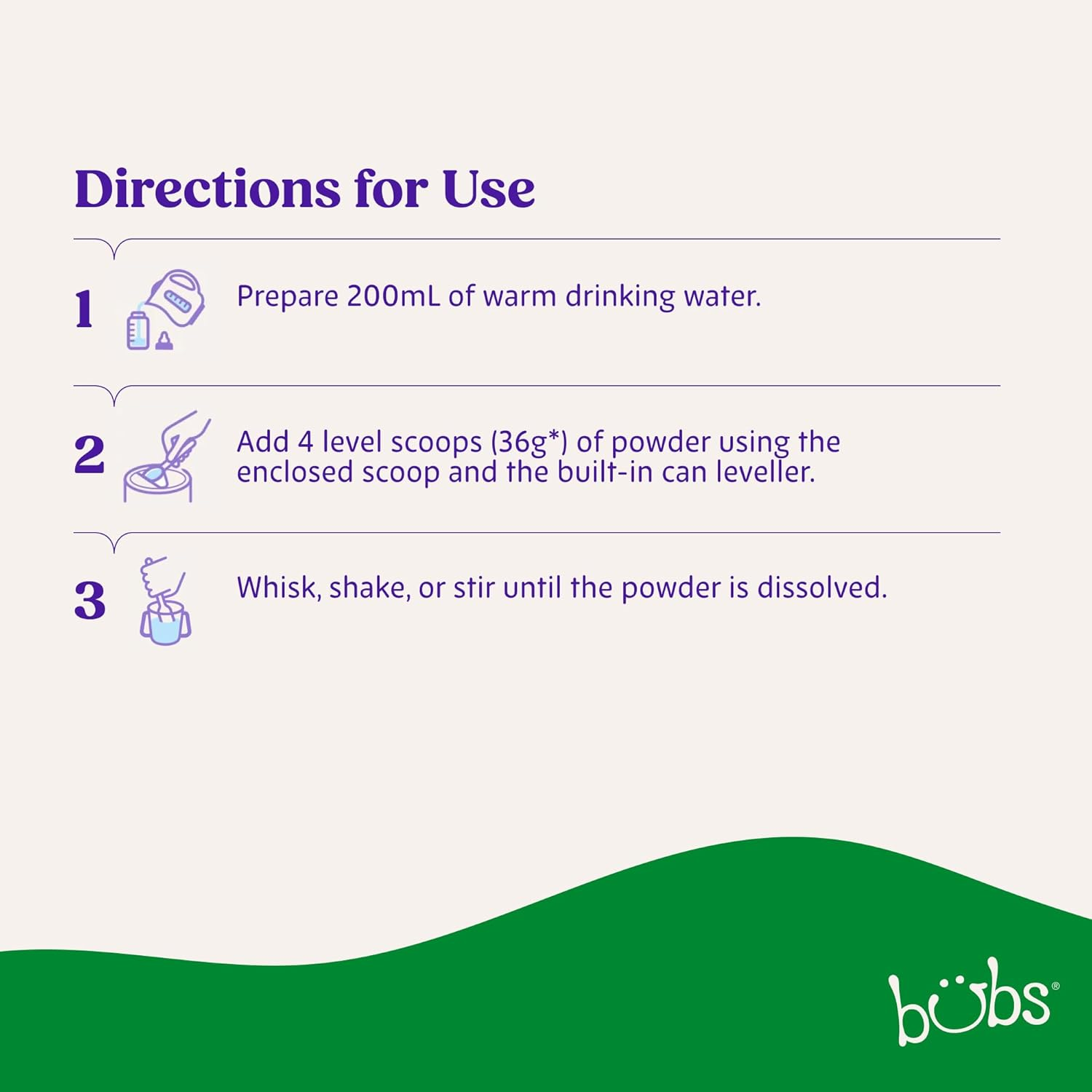 Bubs Organic Grass Fed Growing up Nutrition Milk Stage 4, Kids 3-12 Years, Made with Non-Gmo Organic Milk, 600G image number 4