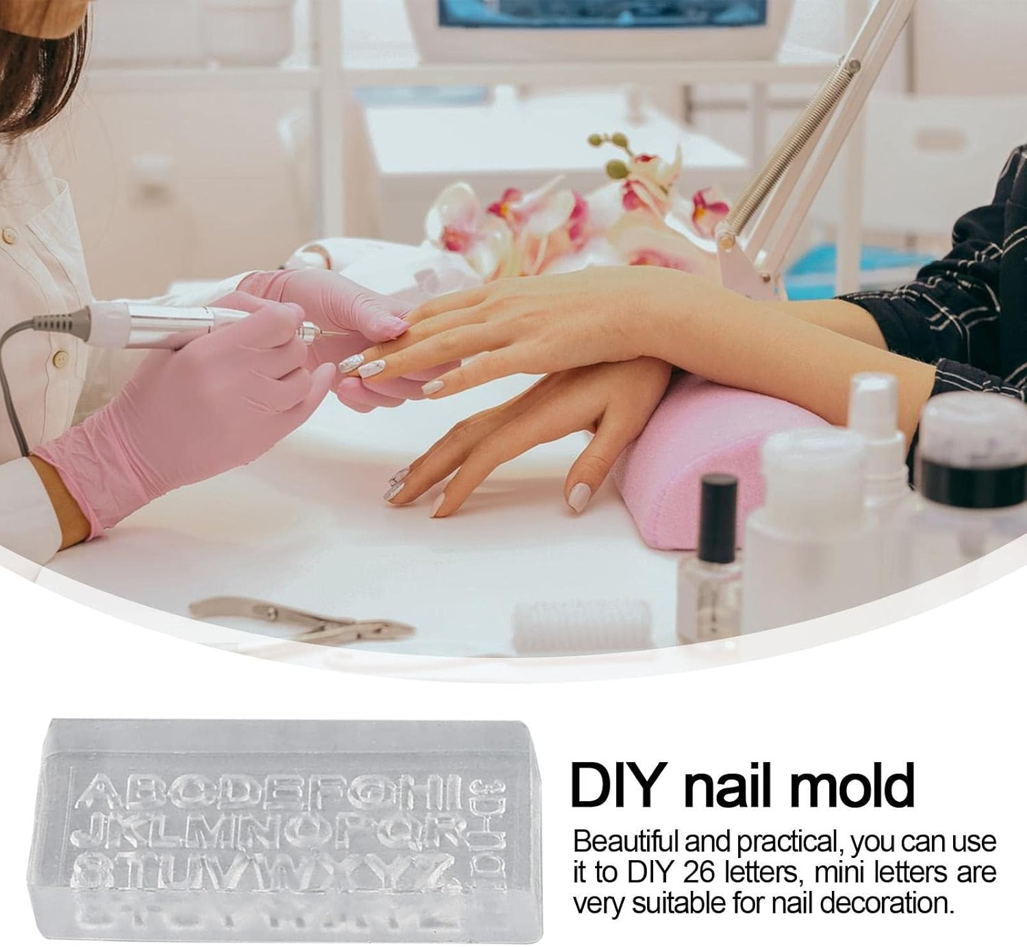 Yianyal Silicone Nail Charm Molds,Alphabet Resin Mold - Nail Charm Mold with 26 Letters Alphabet Design for Cell Phone image number 4