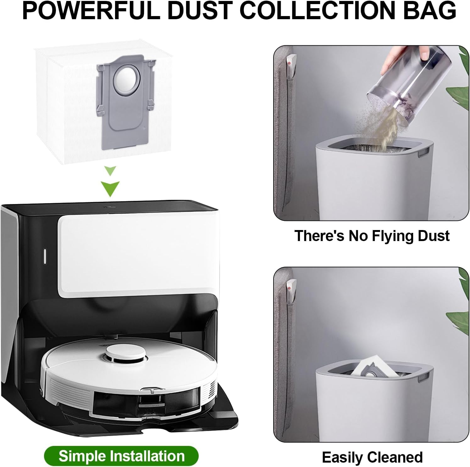 12 Pack S8+ Dust Bags for Roborock S8 Pro Ultra, S7 Maxv Ultra, S7 Max Ultra, S7 Pro Ultra, Q7T+, Q7+, Q7 Max, Q7 Max+, Q8 Max+, Q5, Q5+, Q5 Pro+ Robot Vacuum Dust Collection Bag- 3.6L Large Capacit image number 4