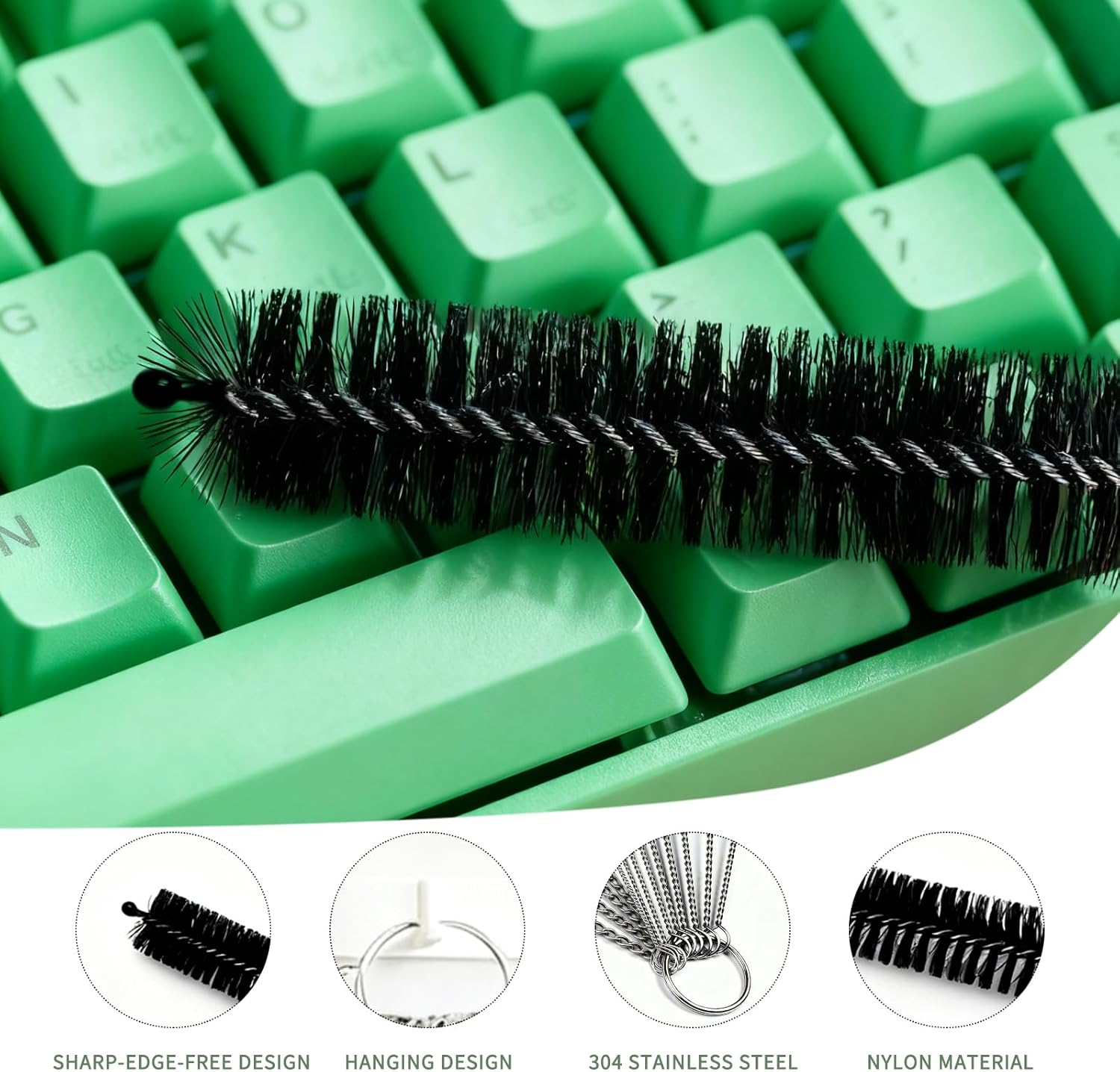 11-Piece Cleaning Brush Set&mdash;Reusable Straw Cleaner, Rim & Bottle Brush in One Pouch, Spotless in One Go！