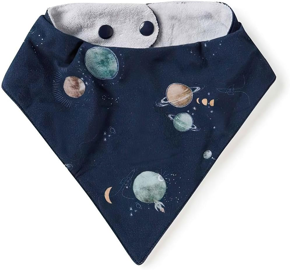 Snuggle Hunny Baby Bib, Organic Cotton Jersey Bandana Drool Bib with Adjustable Snap Buttons, Soft and Absorbent